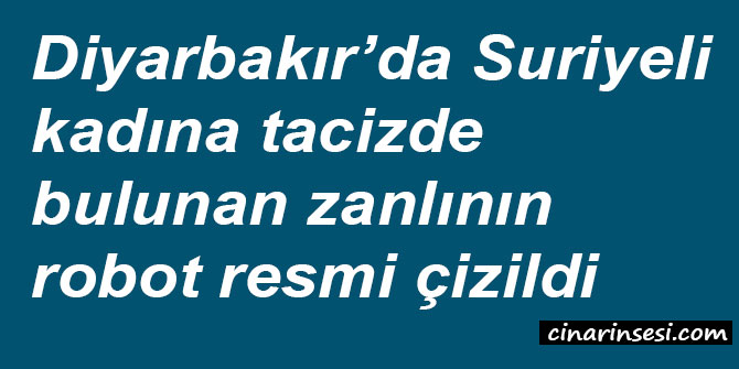 ​Diyarbakır’da Suriyeli kadına tacizde bulunan zanlının robot resmi çizildi