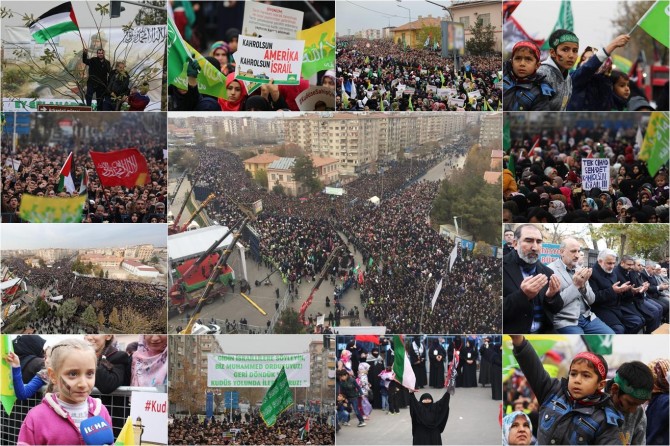 Bi dîmenan mîtînga “Em li Qudsê xwedî derdikevin”