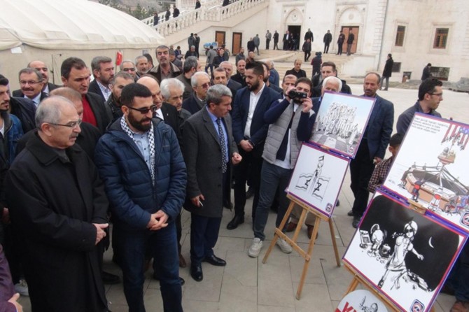 Mardin'de Kudüs ve Mescid-i Aksa konulu karikatür sergisi