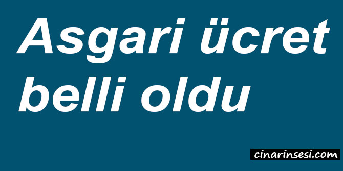 Asgari ücret belli oldu