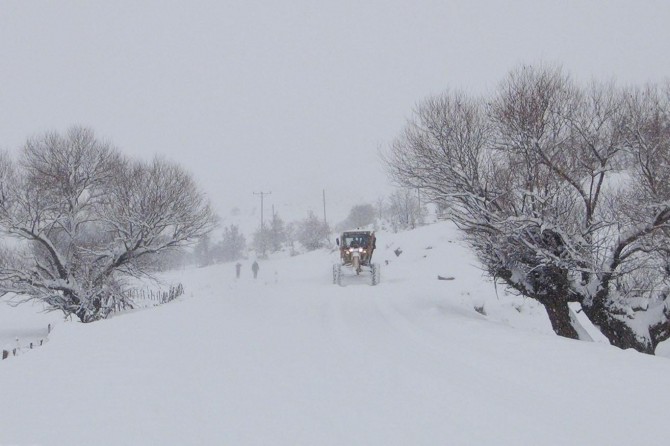Etkili olan kar nedeniyle 30 köy yolu ulaşıma kapandı