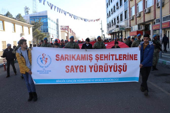 Bingöl'de "Sarıkamış Şehitlerine Saygı Yürüyüşü" yapıldı