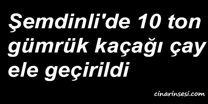 Hakkâri Şemdinli'de 10 ton gümrük kaçağı çay ele geçirildi
