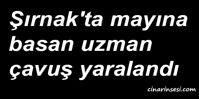 Şırnak'ta mayına basan uzman çavuş yaralandı