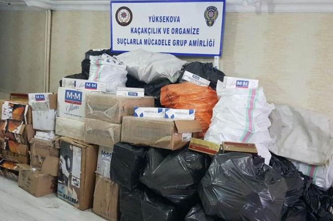 Hakkâri'de kaçak sigara ele geçirildi
