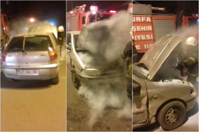 Otomobilde çıkan yangın korkuttu