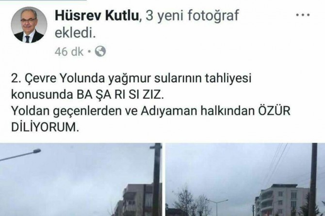 "Suların tahliyesi konusunda başarısızız özür diliyorum"