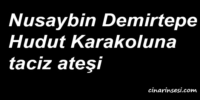 Nusaybin Demirtepe Hudut Karakoluna taciz ateşi