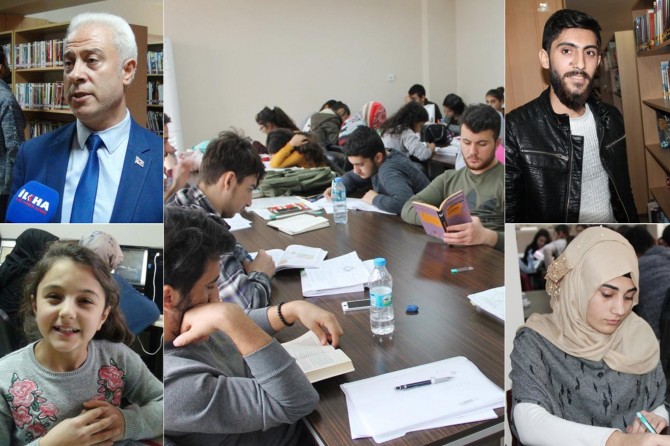 Kızıltepe'de öğrenciler sömestr tatilinde kütüphaneye akın ediyor