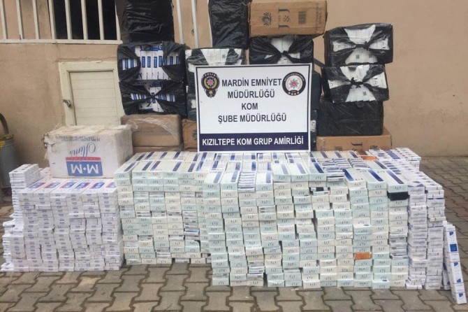 Mardin’de gümrük kaçağı sigara ele geçirildi