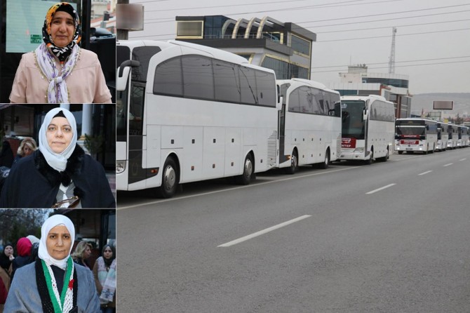 Gaziantepli kadınlar vicdan konvoyuna destek için yola çıktı