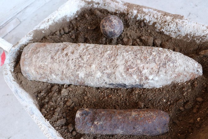 Antep harbinden kalma patlamamış top mermisi bulundu