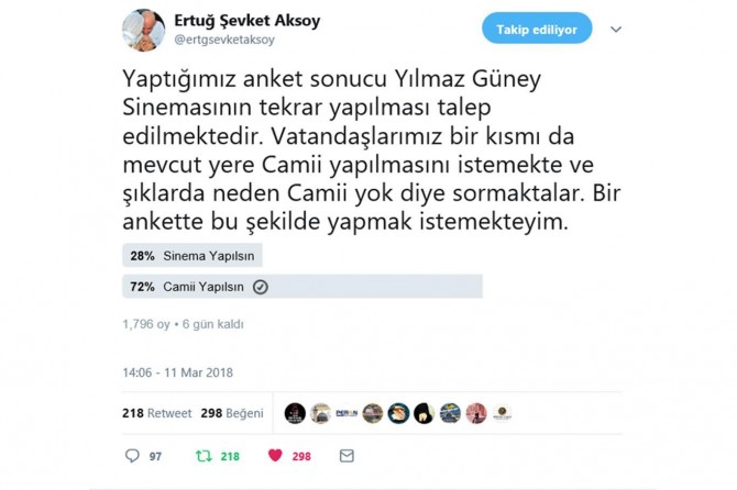 Ji Şaredarîya Êlihê daxuyanîya ‘Anketa Sînema’