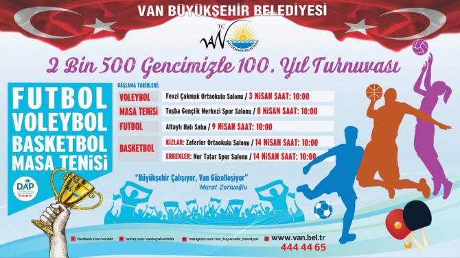 Van Büyükşehir Belediyesinden 100. Yıl Turnuvası