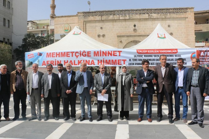 Şanlıurfa’da Afrin halkı için yardım standı açıldı