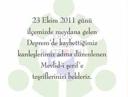 Depremin Yıldönümünde Mevlit Programı