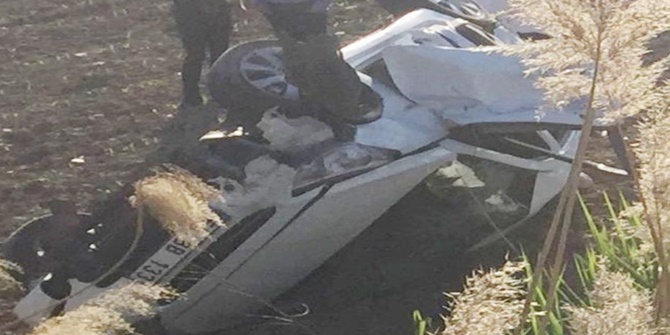 Otomobil şarampole yuvarlandı: 2 yaralı