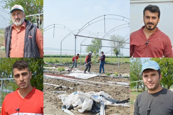 Fırtınadan zarar gören çiftçiler destek bekliyor