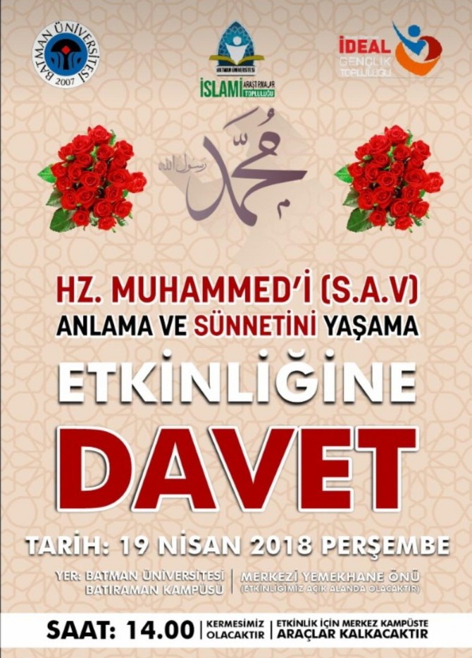 Üniversite öğrencilerinden Mewlid etkinliğine davet
