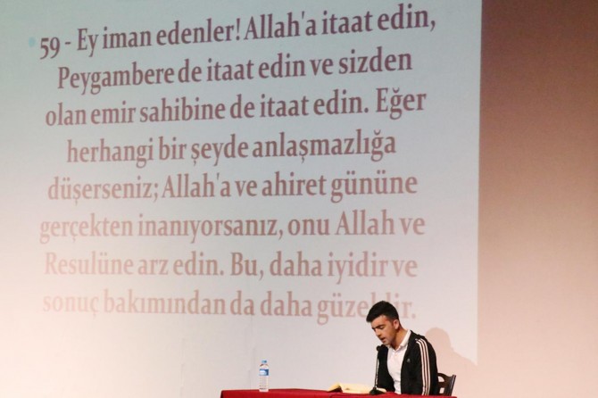 Liseler arası ‘Kur’an-ı Kerim’i Yüzünden Güzel Okuma’ yarışması yapıldı