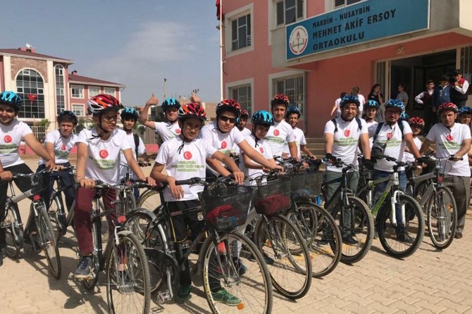 Mardin Nusaybin'de 'Yeşil Pedal' bisiklet gurubu kuruldu