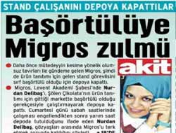 Migros, başörtülüyü depoya kapattı