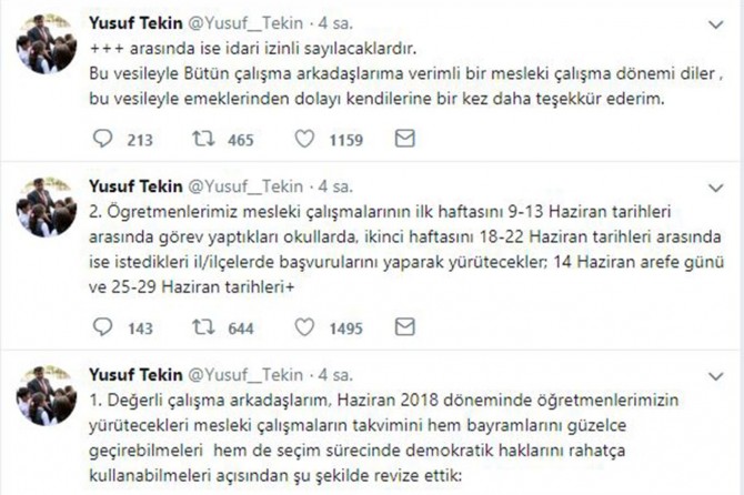 Öğretmenlere bayram ve seçim izni