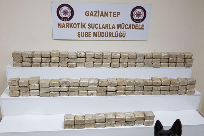 Gaziantep'te 72 kilo eroin ele geçirildi