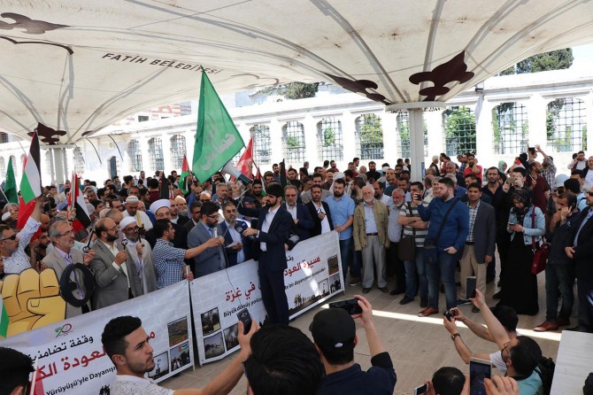 İstanbul'da "Büyük Dönüş Yürüyüşü"ne destek