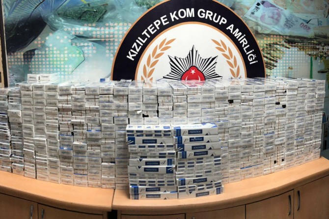 Mardin’de gümrük kaçağı sigara ve tütün ele geçirildi