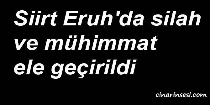 Siirt Eruh'da silah ve mühimmat ele geçirildi