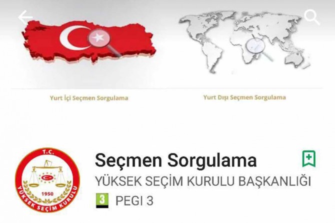 Seçmen listeleri mobil uygulamada