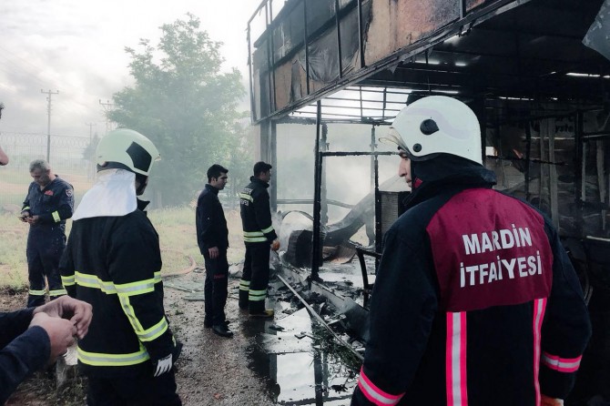 Mardin'de iş yerinde yangın