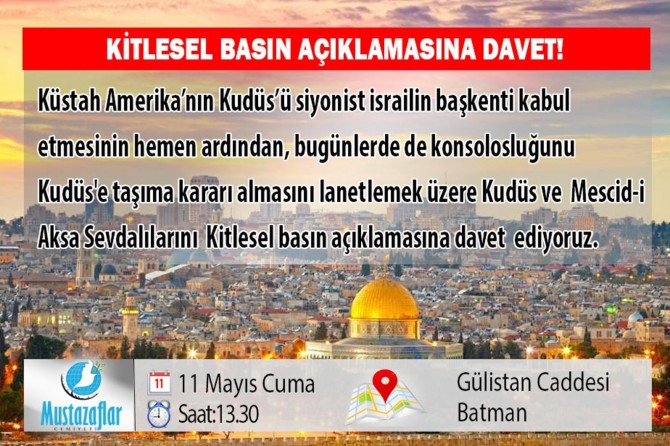 “Kudüs” açıklamasına davet