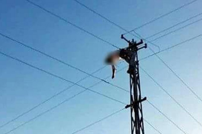 Şanlıurfa’da elektrik akımına kapılan kişi direkte asılı kaldı