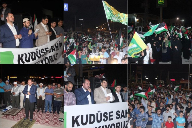 HÜDA PAR ABD ve siyonistleri konsolosluk önünde protesto etti