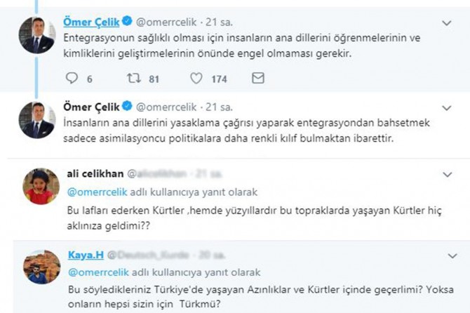 Bakan Çelik'e "anadilde eğitim" tepkisi