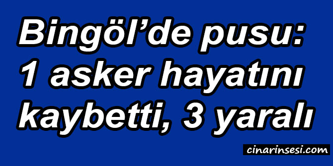 Bingöl Yedisu’da pusu: 1 asker hayatını kaybetti, 3 yaralı