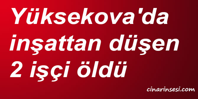 Hakkari Yüksekova'da inşattan düşen 2 işçi öldü