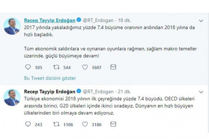 Cumhurbaşkanı Erdoğan'dan büyüme oranları yorumu