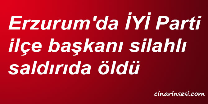 Erzurum'da İYİ Parti ilçe başkanı silahlı saldırıda öldü