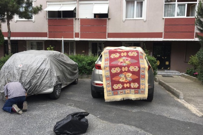 İstanbul'da araç sahiplerinden dolu tedbiri