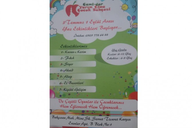 Cami-Der Yarım Elma Çocuk Bahçesi kayıtları başladı