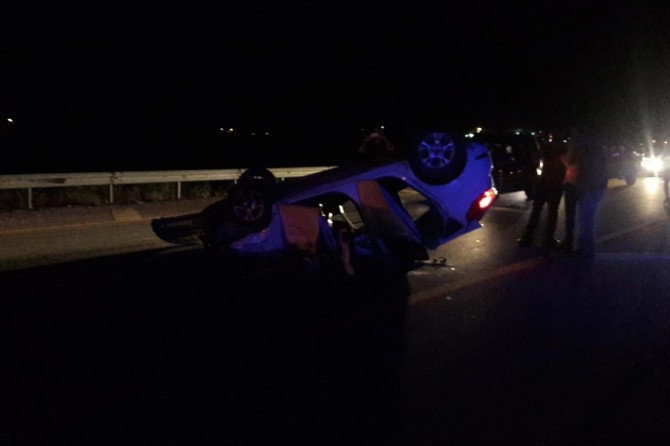 ​Muş Hasköy'de traktöre çarpan otomobil takla attı: 1 ağır yaralı