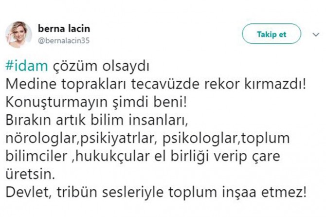 Berna Laçin'e dini değerleri aşağılama suçundan soruşturma