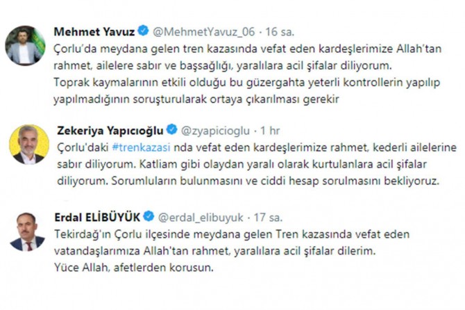 HUDA PAR bo kesên ku di qezaya trênê de wefat kirin peyama sersaxîyê weşand