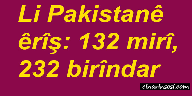Li Pakistanê êrîş: 132 mirî, 232 birîndar
