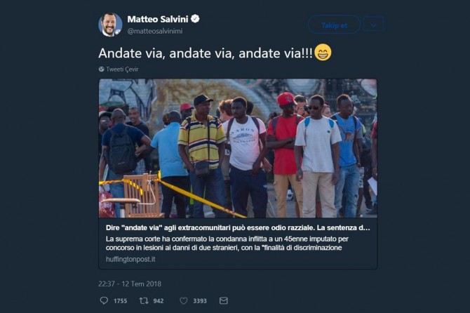 Li Îtalya gotina biteqize here wek nijadperestîyê hat hesibandin