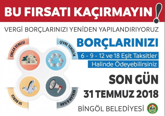 Bingöl Belediyesinden vergi borçlarını yapılandırma fırsatı