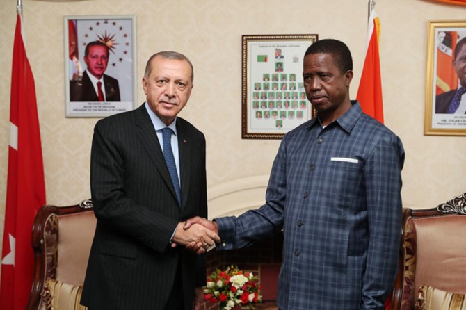 Cumhurbaşkanı Erdoğan, Zambiya Cumhurbaşkanı ile görüştü
